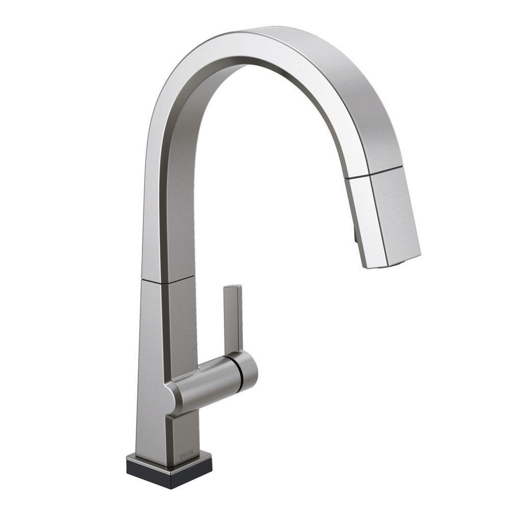 Pivotal Single-Handle Pull-Down Sprayer Kitchen Faucet with Touch2O Technology and MagnaTite Docking in Arctic Stainless