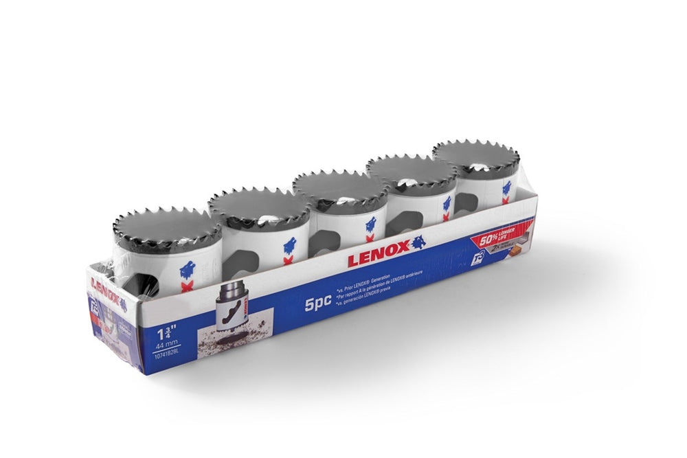 Lenox Bi-Metal Speed Slot Hole Saw With T3 Technology 1-3/4" 5 Pack