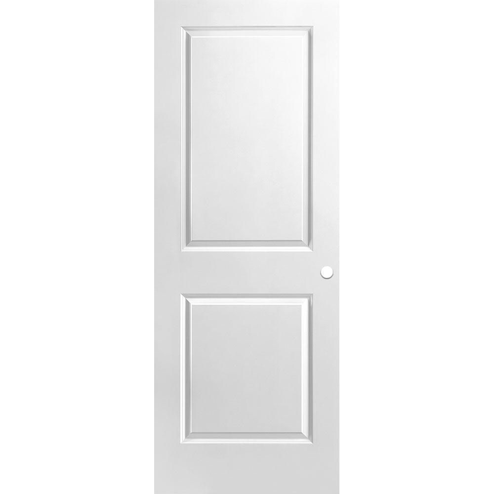 30 in. x 80 in. Primed 2-Panel Square Hollow Core Composite Interior Door Slab with Bore