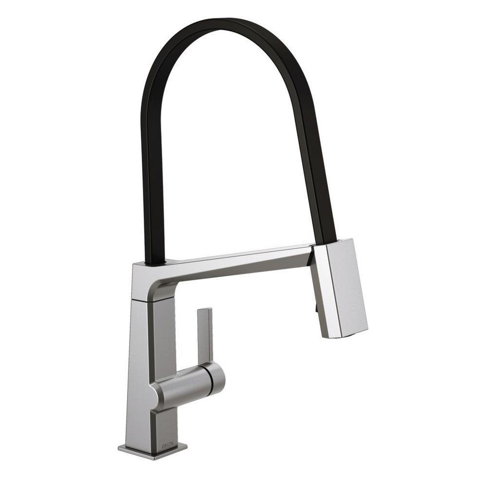 Pivotal Single-Handle Pull-Down Sprayer Kitchen Faucet with MagnaTite Docking in Arctic Stainless