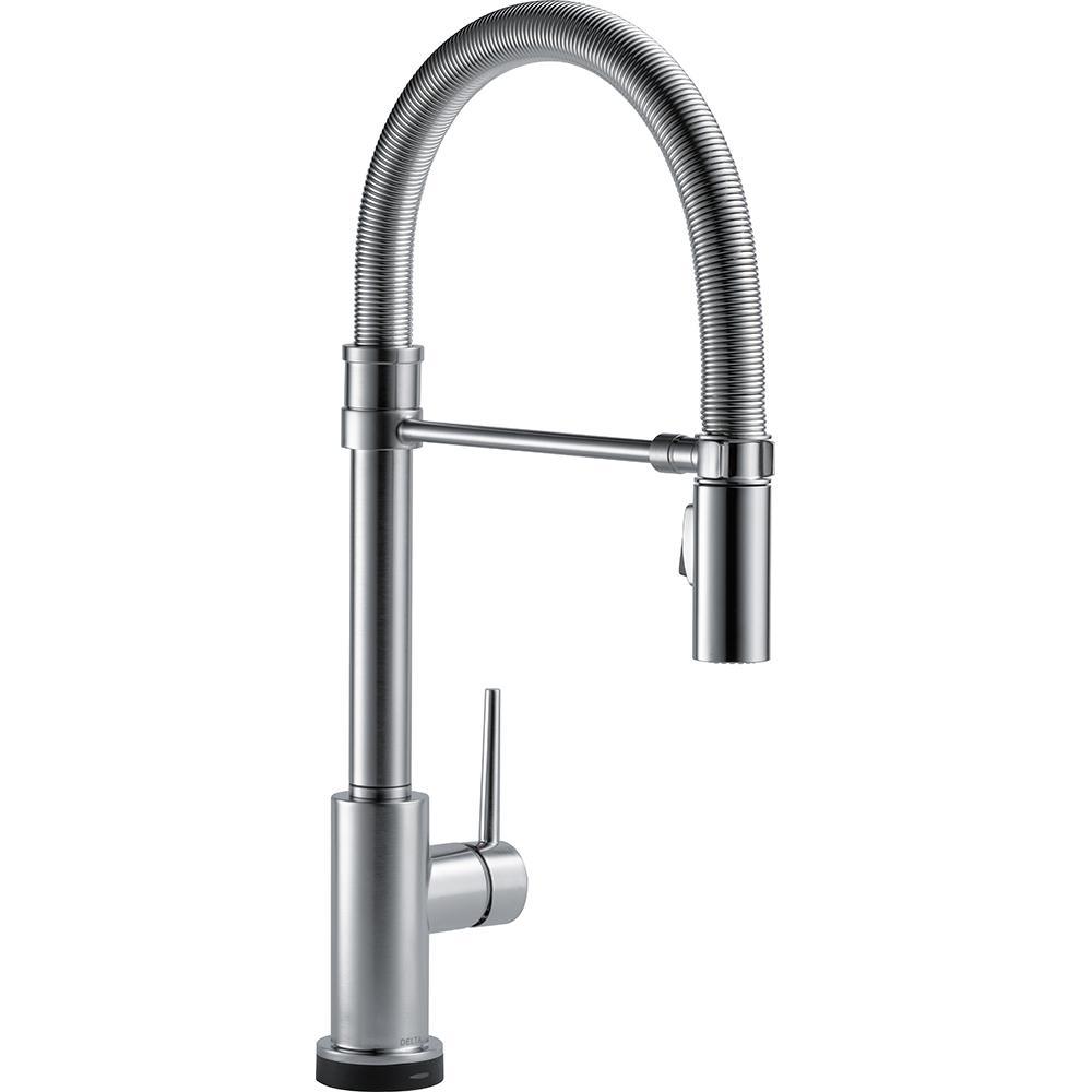 Trinsic Pro Single-Handle Pull-Down Sprayer Kitchen Faucet with Touch2O Technology and Spring Spout in Arctic Stainless