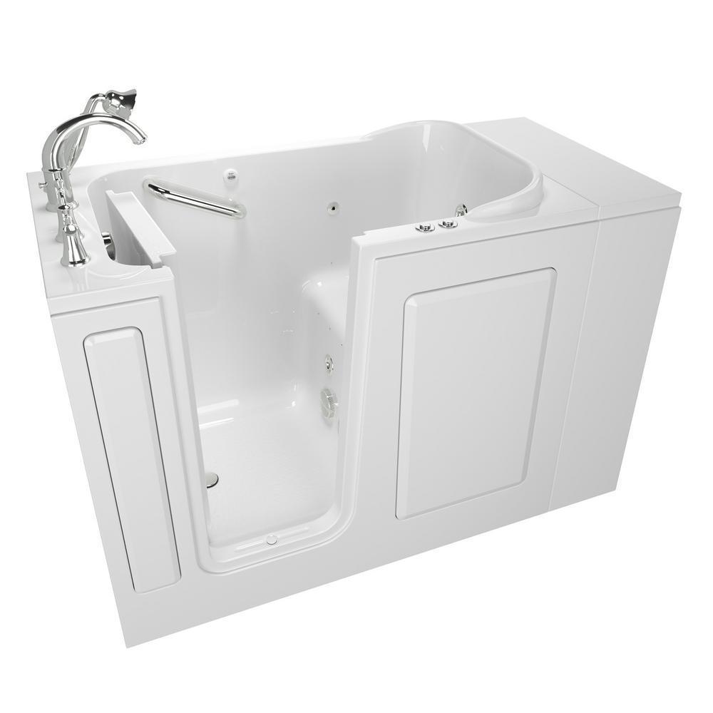 Exclusive Series 48 in. x 28 in. Left Hand Walk-In Whirlpool and Air Bath Tub with Quick Drain in White