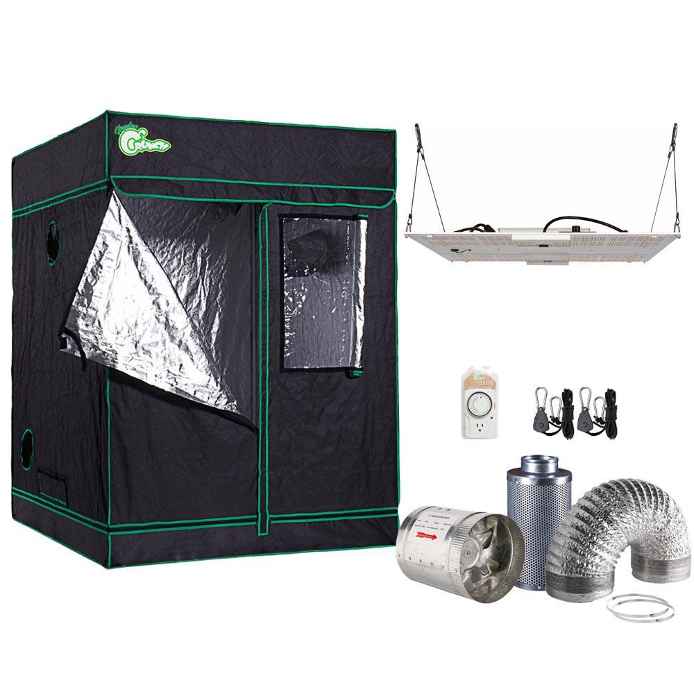 1000-Watt DE Equivalent Full Spectrum Horticulture Grow Light Fixture Daylight with Grow Tent and Ventilation System