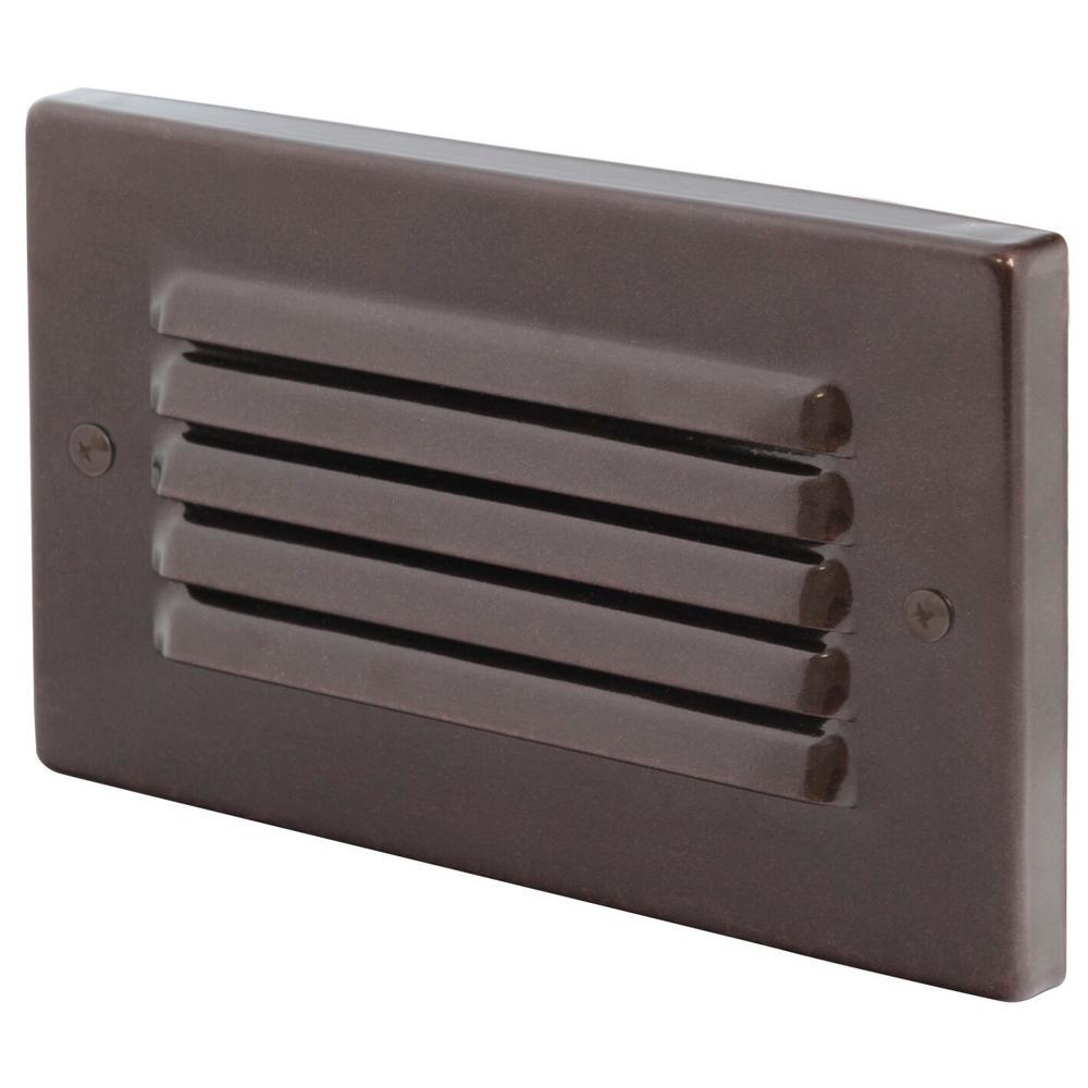 1-Light Bronze Integrated LED Horizontal Deck Step Light