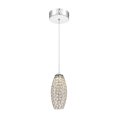 Quoizel Infinity Polished Chrome Transitional Crystal Cylinder Integrated LED Pendant Light