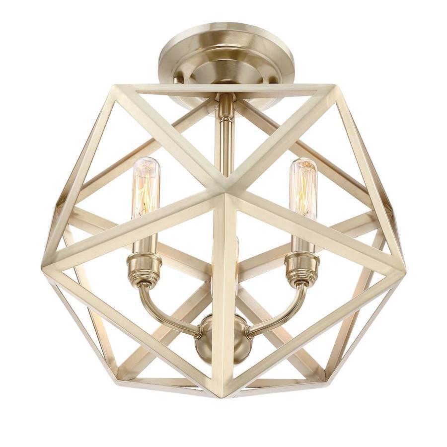 Quoizel Liberty Park 13.125-in Gold Casual/Transitional Semi-flush Mount Light
