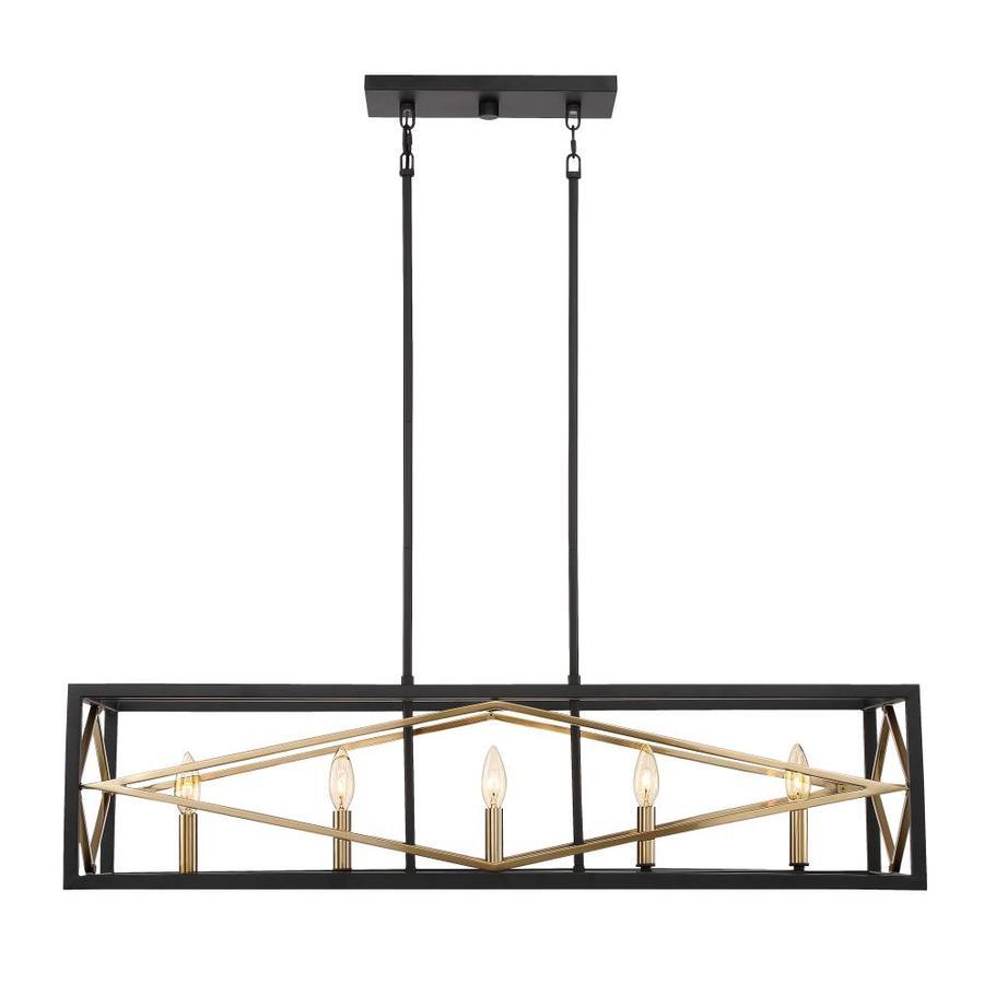 Quoizel Platform Black with Gold Casual/Transitional Kitchen Island Light