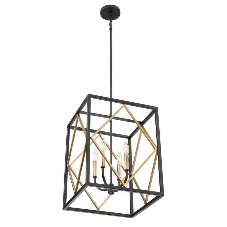 Quoizel Platform Black with Gold Transitional Square Pendant Light