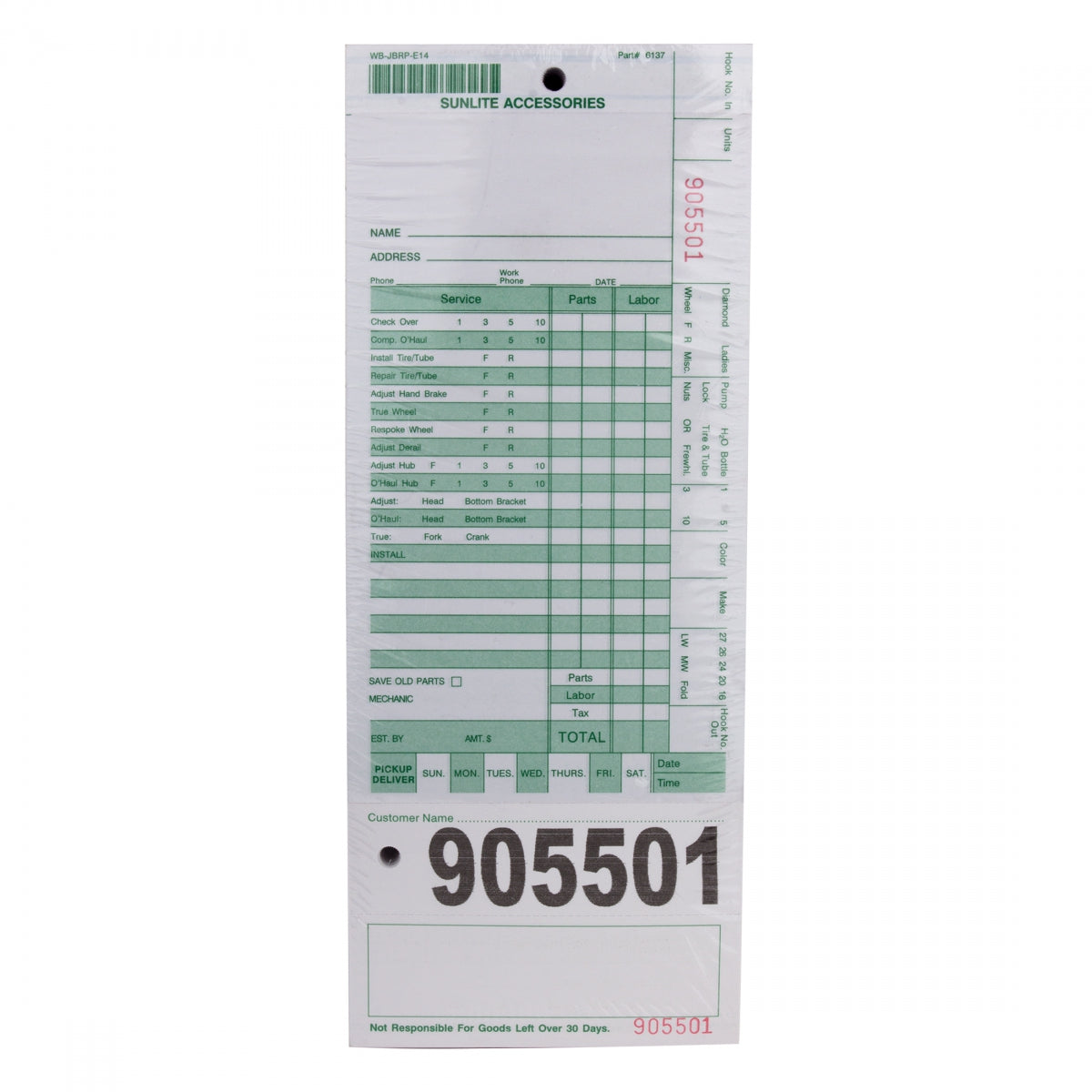 Sunlite Repair Tags w/o Imprint 250/pk Compact Repair 250 4-1/4in x 9-1/8`