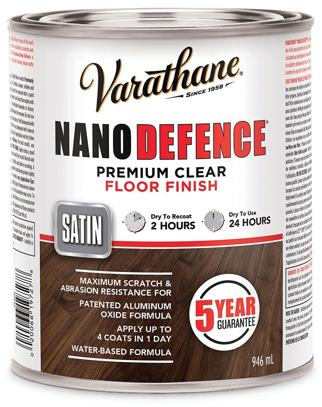 Varathane 254216 Premium Floor Finish, Satin, Liquid, Clear, 946 mL, Can
