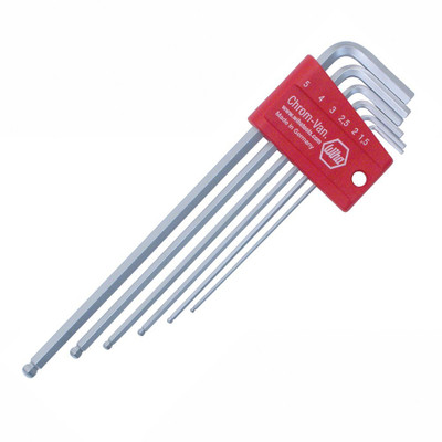 Wiha Ball End Hex L-Key Set Chrome Metric 6 Piece (66995)