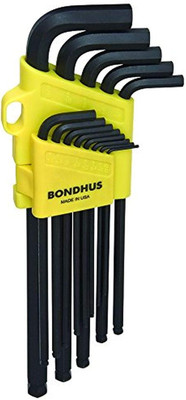 Bondhus 13 Pc Ball End Tip Hex Key L-Wrench Set W/Proguard, Xl Arm (16037)
