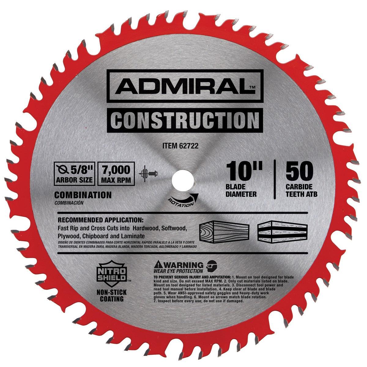 10 in. 50T Combination Circular Saw Blade with Nitro Shield™ Coating