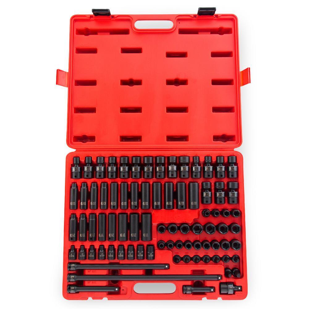 3/8 in. Drive Master Impact Socket Set (80-Piece)
