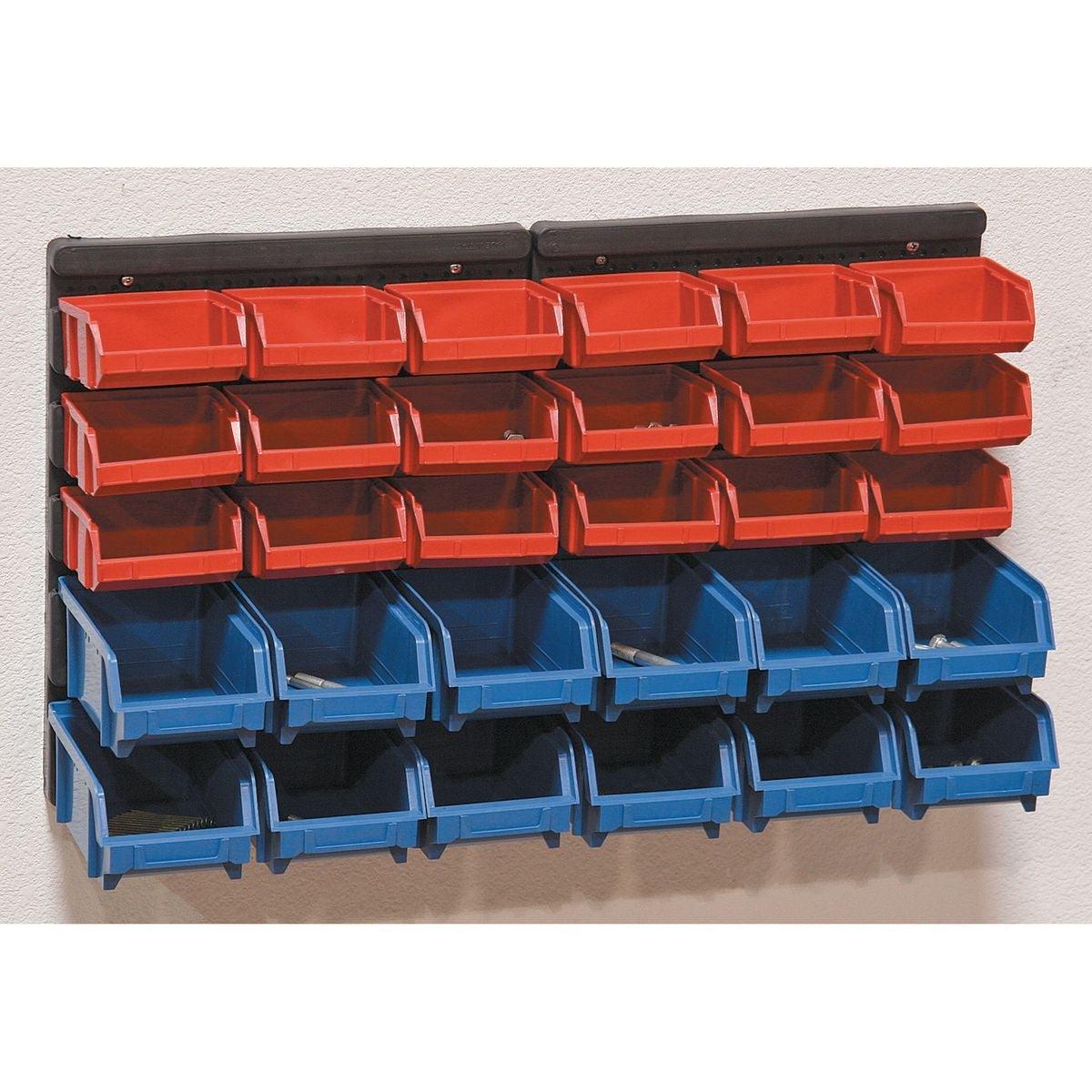 30 Bin Wall Mount Parts Rack