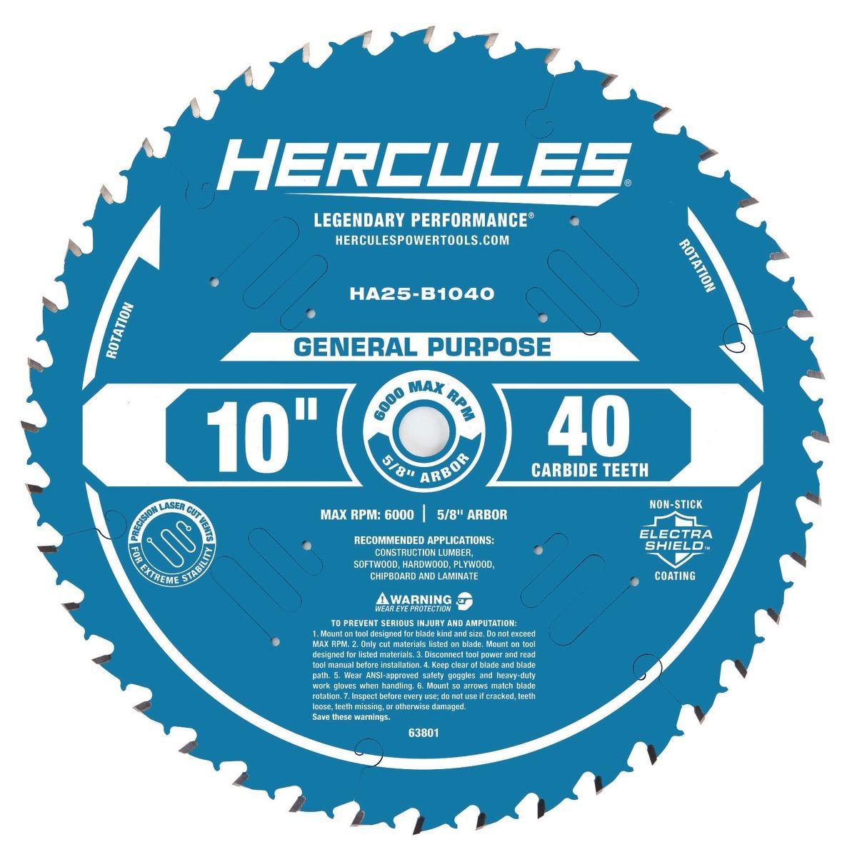 10 in., 40T General Purpose Circular Saw Blade with Electra Shield™ Coating