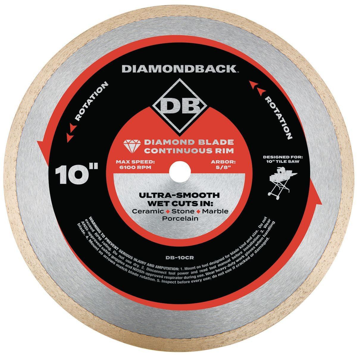 10 in. Continuous Rim Wet Cut Diamond Blade
