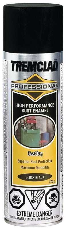 Tremclad 5707579838 Rust Preventative Spray Paint, Gloss, Black, 426 g, Can