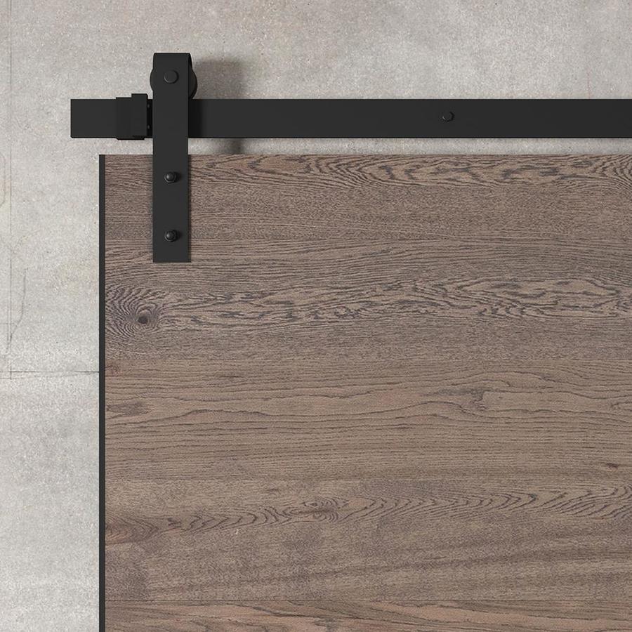 Urban Woodcraft 40-in x 83-in Oak Panel Flush Prefinished Oak Wood Single Barn Door (Hardware Included)