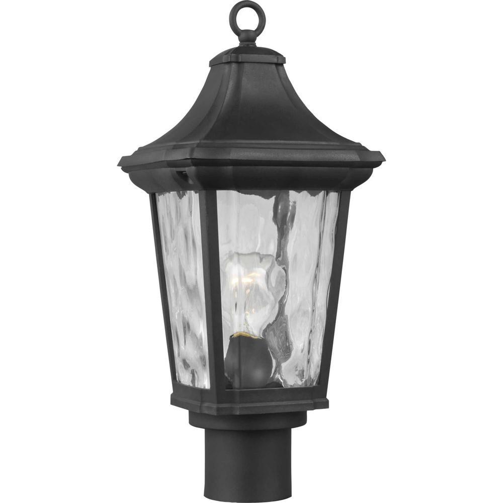 Marquette Line Voltage Black 1-Light 4 in. x 4 in. Deck Post Light Lantern