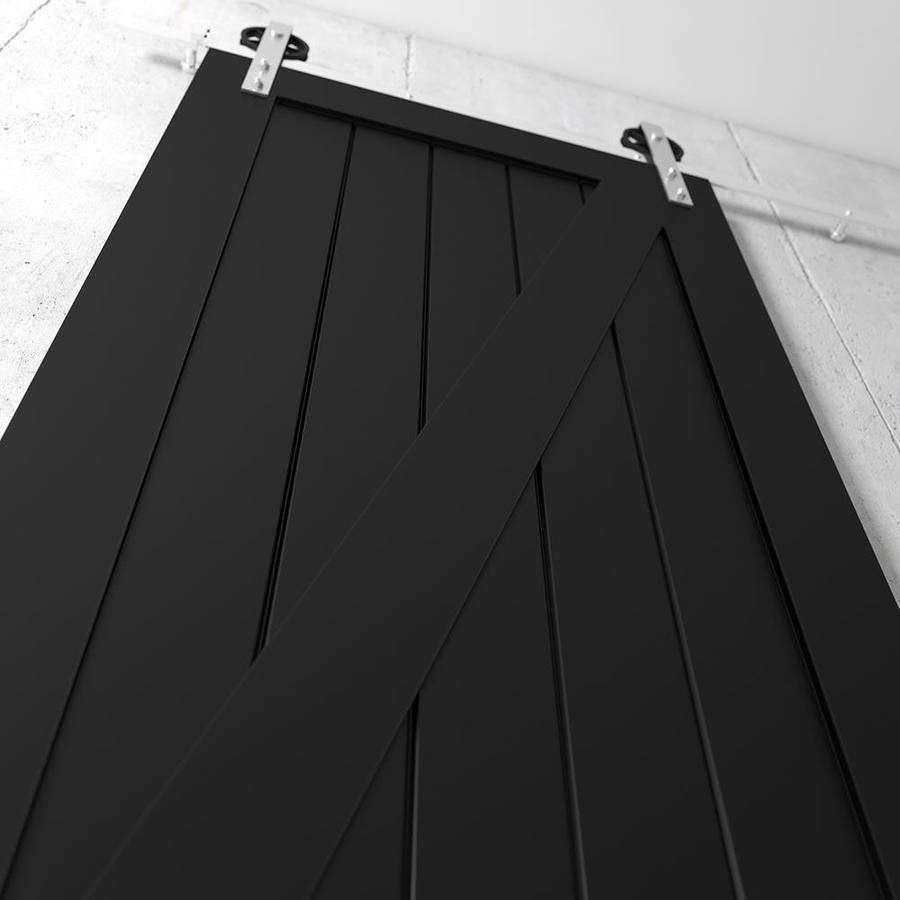 Urban Woodcraft 40-in x 83-in Painted Espresso Z-frame Prefinished Pine MDF Single Barn Door (Hardware Included)