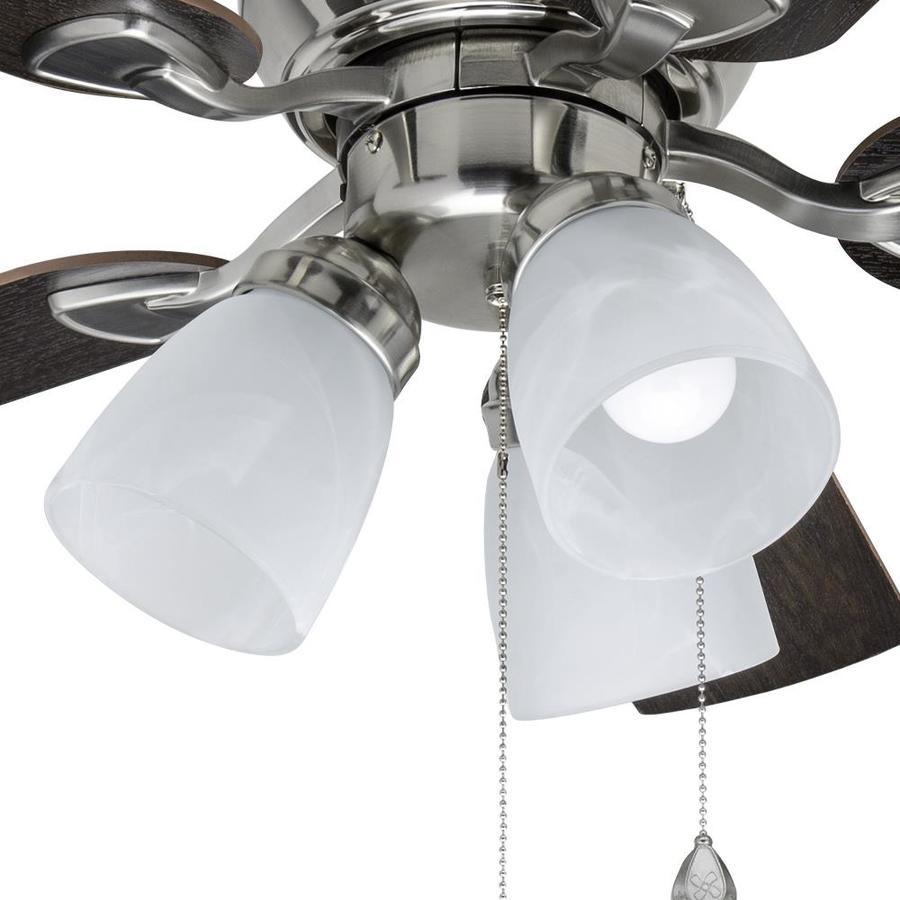 Harbor Breeze Centreville 42-in Brushed Nickel LED Indoor Flush Mount Ceiling Fan (5-Blade)