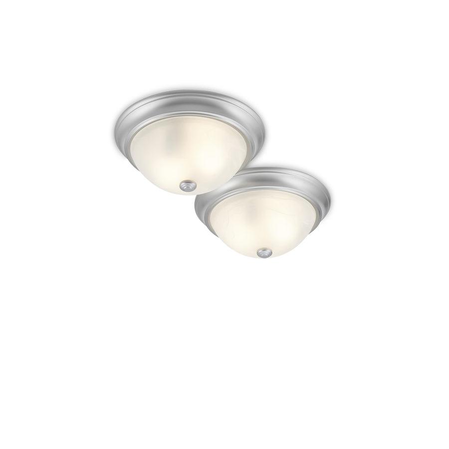 Project Source 2-Pack 13-in Satin Nickel Traditional Flush Mount Light