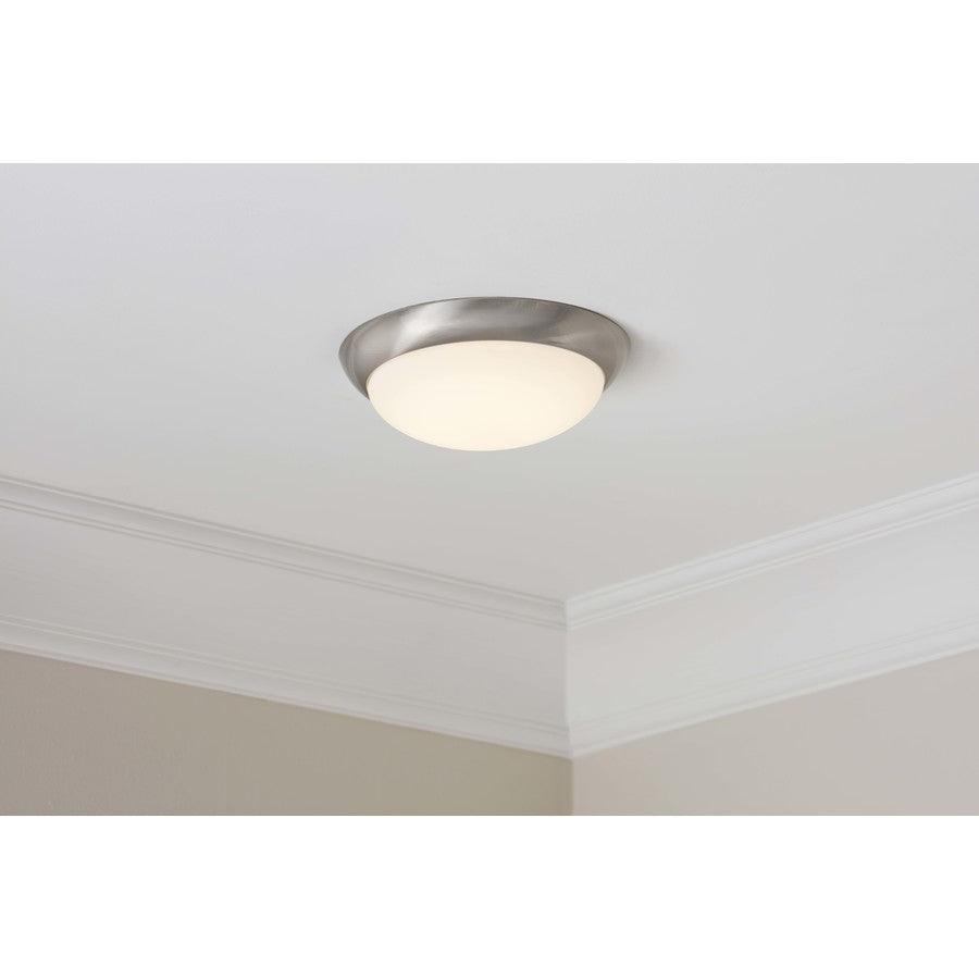 Project Source 2-Pack 11-in Brushed Nickel Traditional Integrated LED Flush Mount Light ENERGY STAR