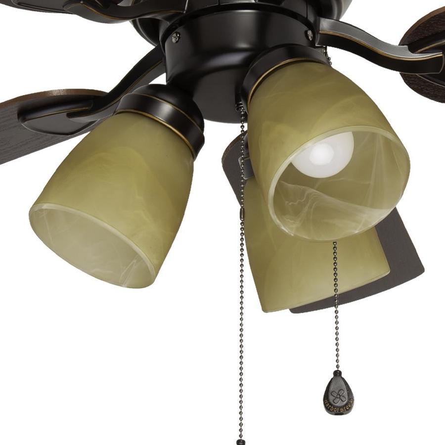Harbor Breeze Centreville 42-in Oil-rubbed Bronze LED Indoor Flush Mount Ceiling Fan (5-Blade)