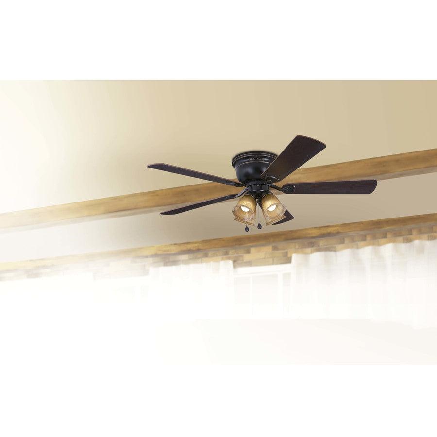 Harbor Breeze Centreville 52-in Oil rubbed bronze LED Indoor Flush Mount Ceiling Fan (5-Blade)
