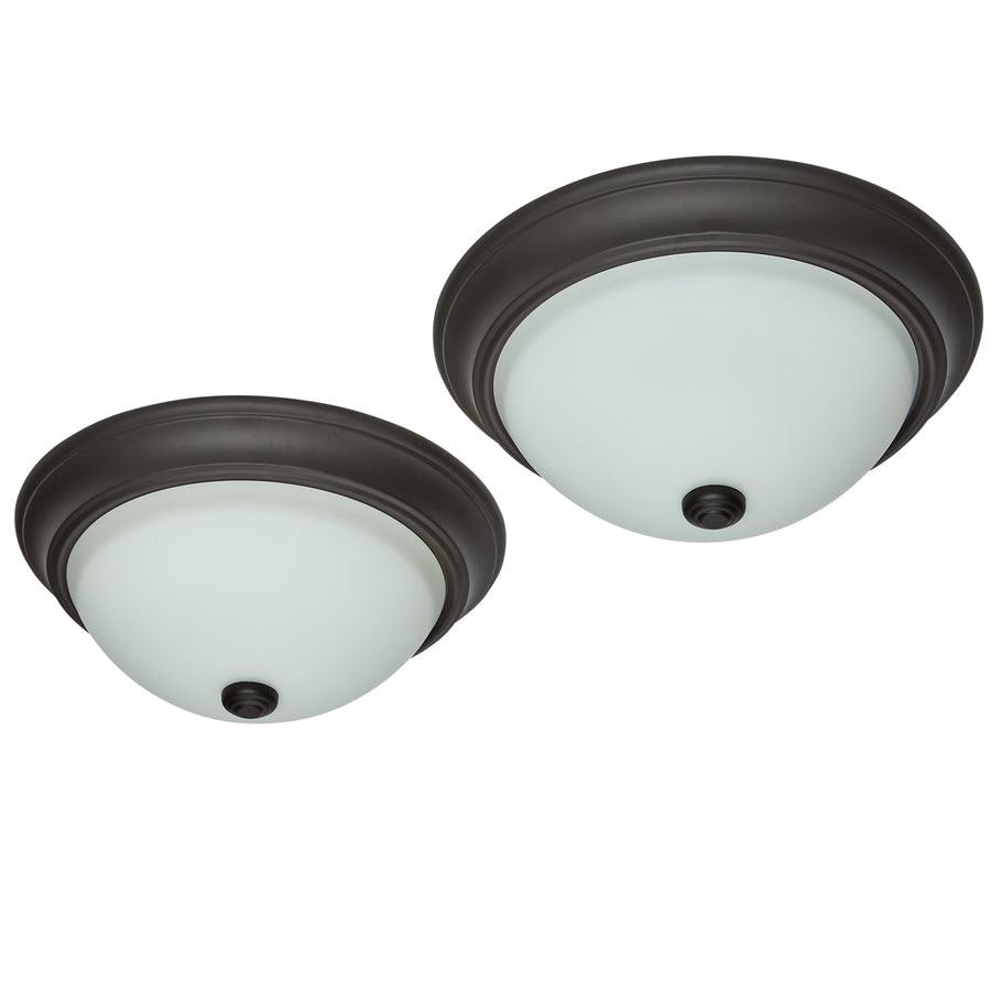 Project Source 2-Pack 13-in Bronze Modern/Contemporary Flush Mount Light