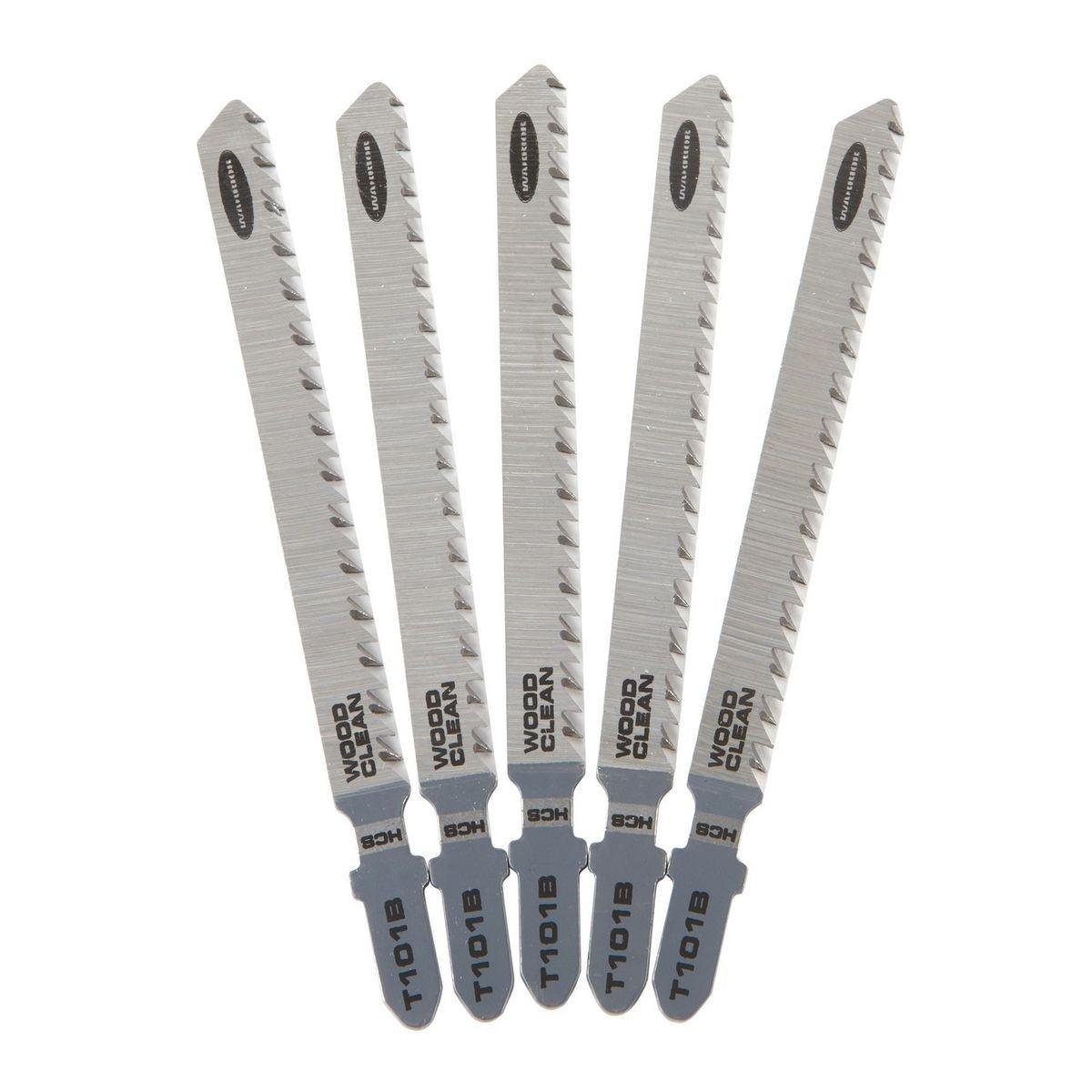 4 in. 10 TPI T-shank Clean Wood Jigsaw Blades, 5 Pk.