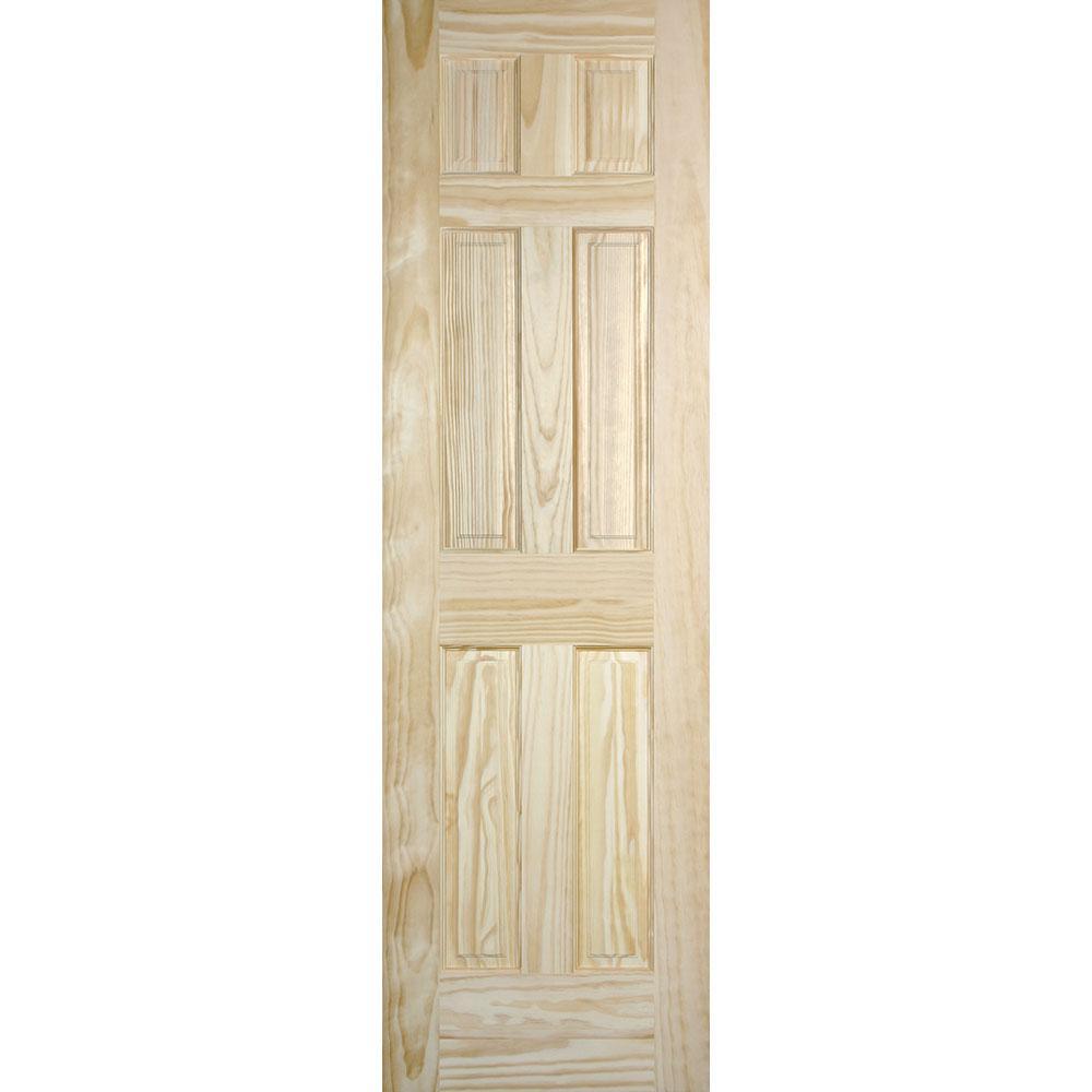 24 in. x 80 in. Radiata 6 Panel Solid Core Unfinished Pine Interior Door Slab