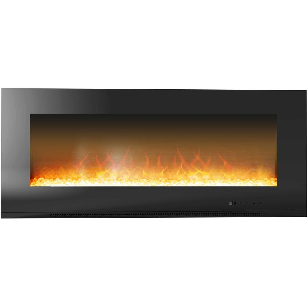 Metropolitan 56 in. Wall-Mount Electric Fireplace in Black