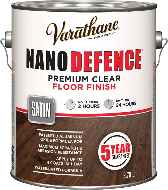 Varathane Y247504 Premium Floor Finish, Satin, Liquid, Clear, 3.78 L, Can