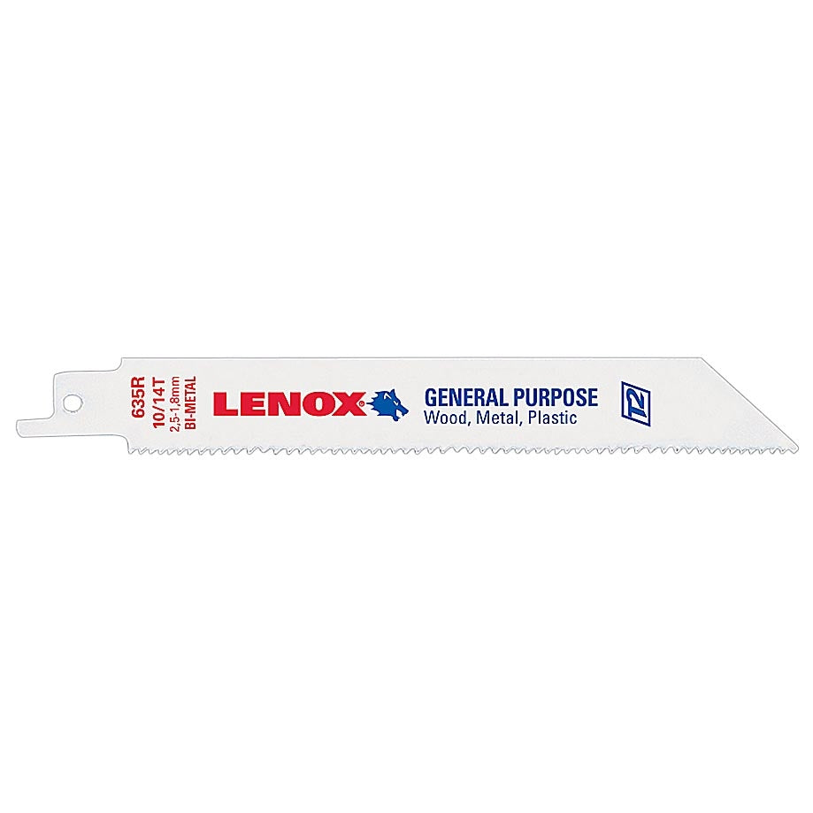 Lenox 20562-610R 6" 10Tpi Wood Cutting Reciprocating Saw Blade - 5 Pack