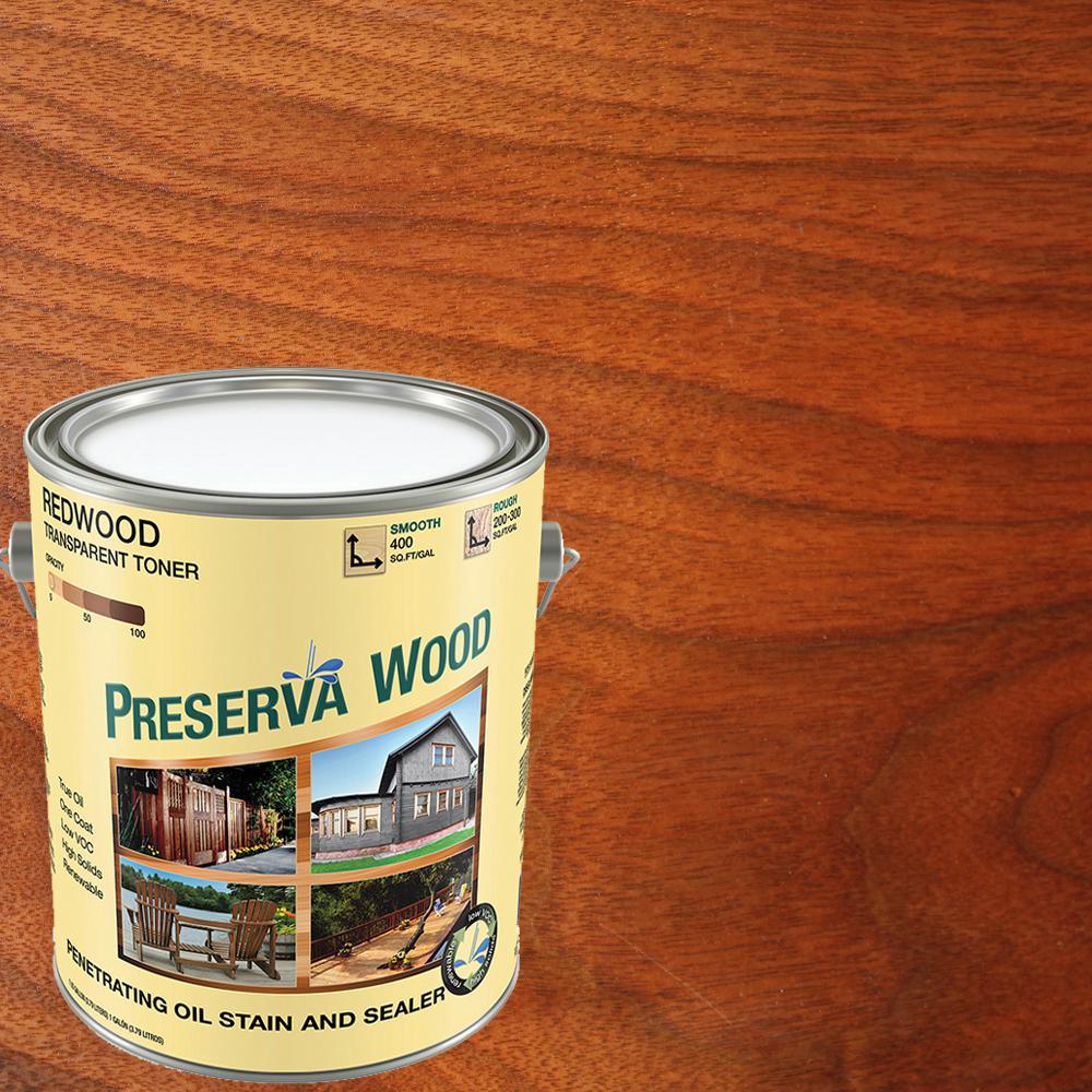Preserva Wood 1 Gal. Oil-Based Redwood Penetrating Exterior Stain and Sealer