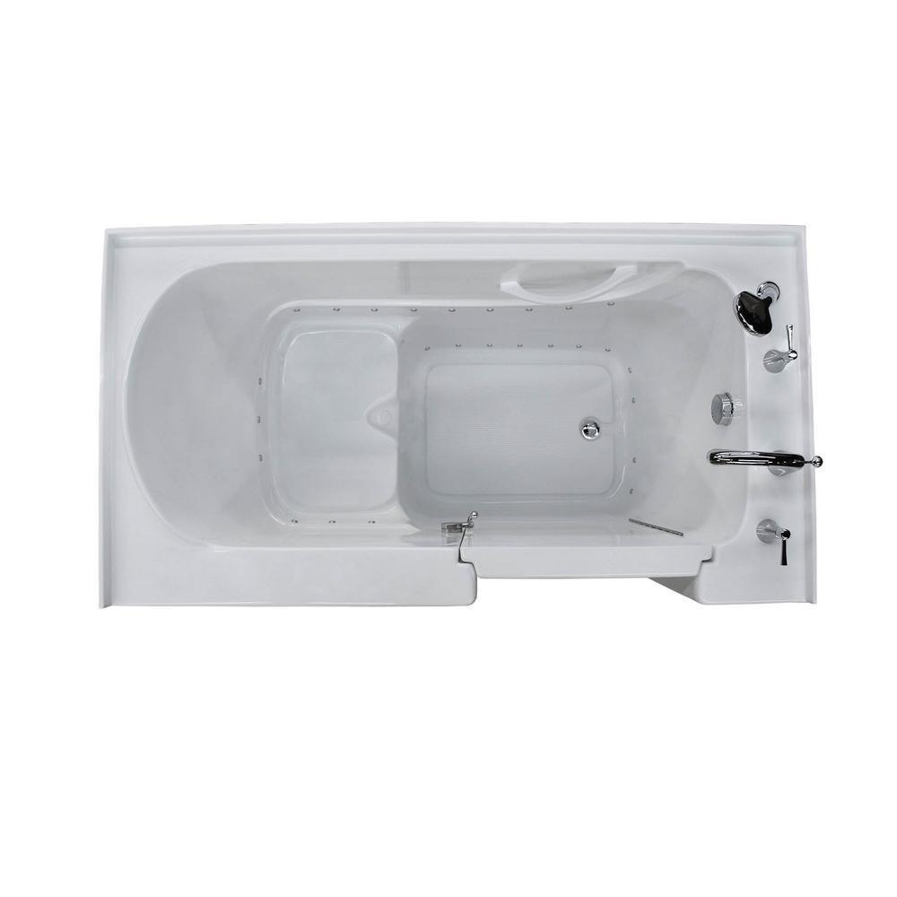 HD Series 32 in. x 60 in. Right Drain Quick Fill Walk-In Soaking Bathtub in White