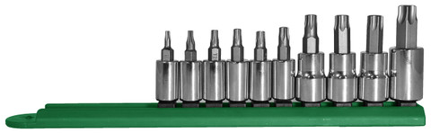 Mayhew 16014 Tamperproof Torx Socket Bit Set, Chrome Plated, 10-Piece