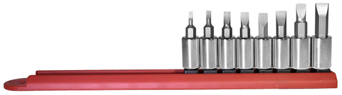 Mayhew 16011 Slotted Socket Bit Set, Chrome Plated, 8-Piece