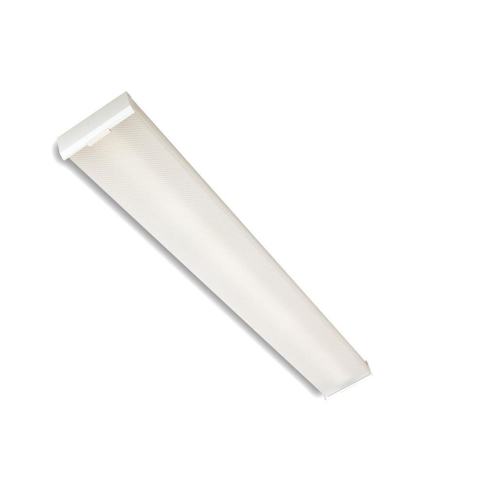 4 ft. 4944 Lumens 64-Watt Equivalent Integrated LED Dimmable White Prismatic Lens Wraparound Light, 4000K Cool White