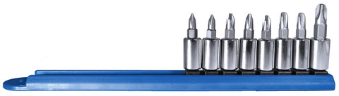 Mayhew 16012 Phillips Socket Bit Set, Chrome Plated, 8-Piece