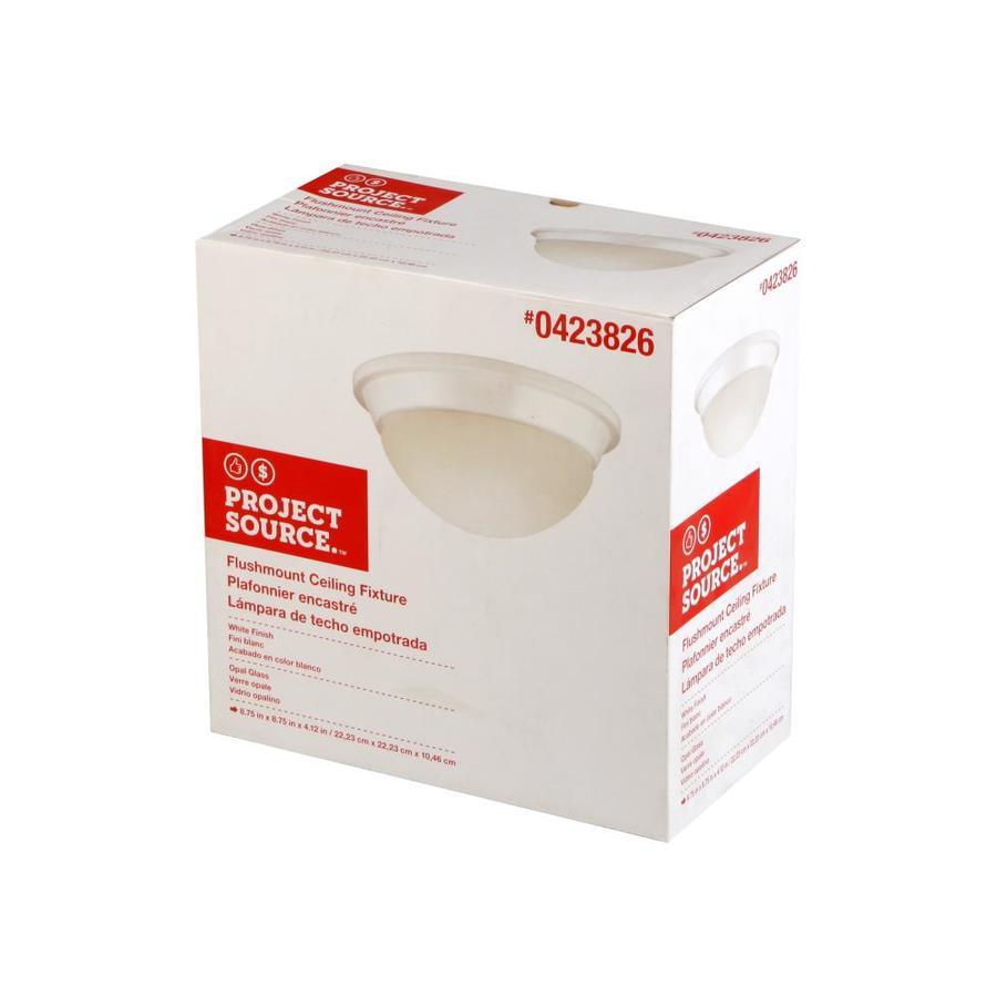 Project Source 8.75-in White Traditional Incandescent Flush Mount Light