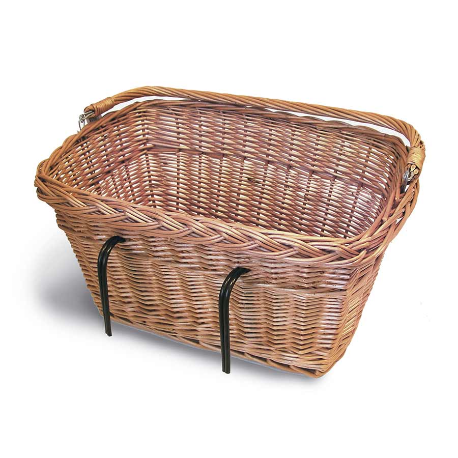 Front Bike Basket Basil Davos /Rear , Varnished Natural