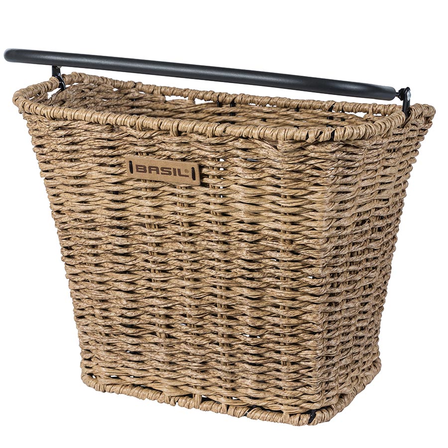 Front Bike Basket Basil Bremen Rattan , 27x35x29 cm, Green
