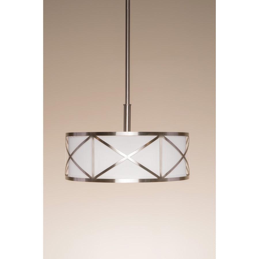 Kichler Edenbrook Brushed Nickel Modern/Contemporary Etched Glass Drum Pendant Light