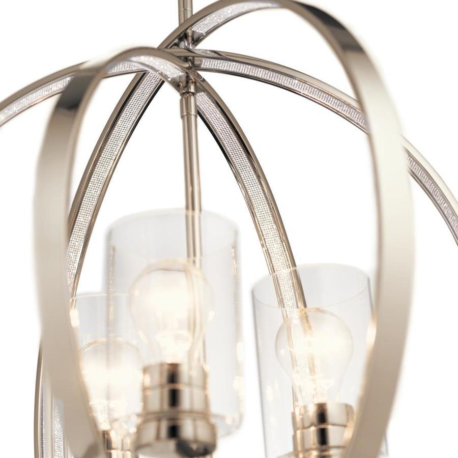 Kichler Angelica Polished Nickel Modern/Contemporary Clear Glass Globe Pendant Light
