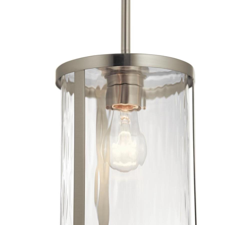 Kichler Marita Brushed Nickel Transitional Clear Glass Cylinder Pendant Light