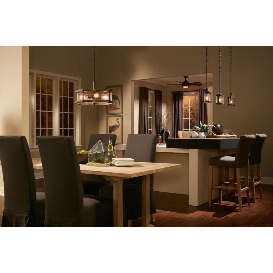 Kichler Barrington 52-in Distressed Black and Wood LED Indoor Ceiling Fan with Remote (5-Blade)