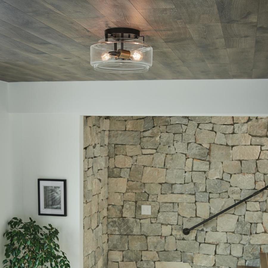 Kichler Alamosa 12-in Olde Bronze Farmhouse Incandescent Flush Mount Light